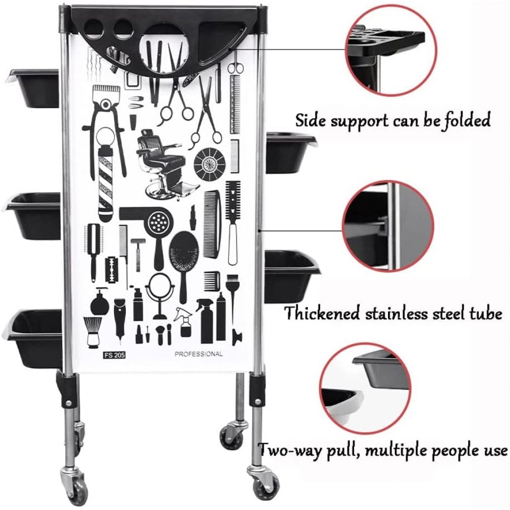 Stylish Tray Storage Cart Beauty Salon Trolley 